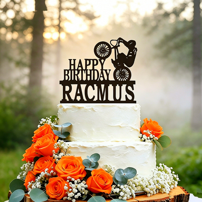 Mountain Biking Events - Topo de Bolo Personalizado para Aniversário