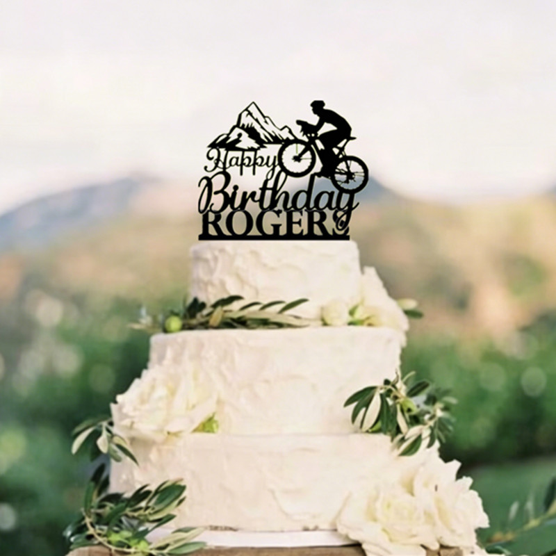 Mountain Biking Events - Topo de bolo personalizado para ciclismo