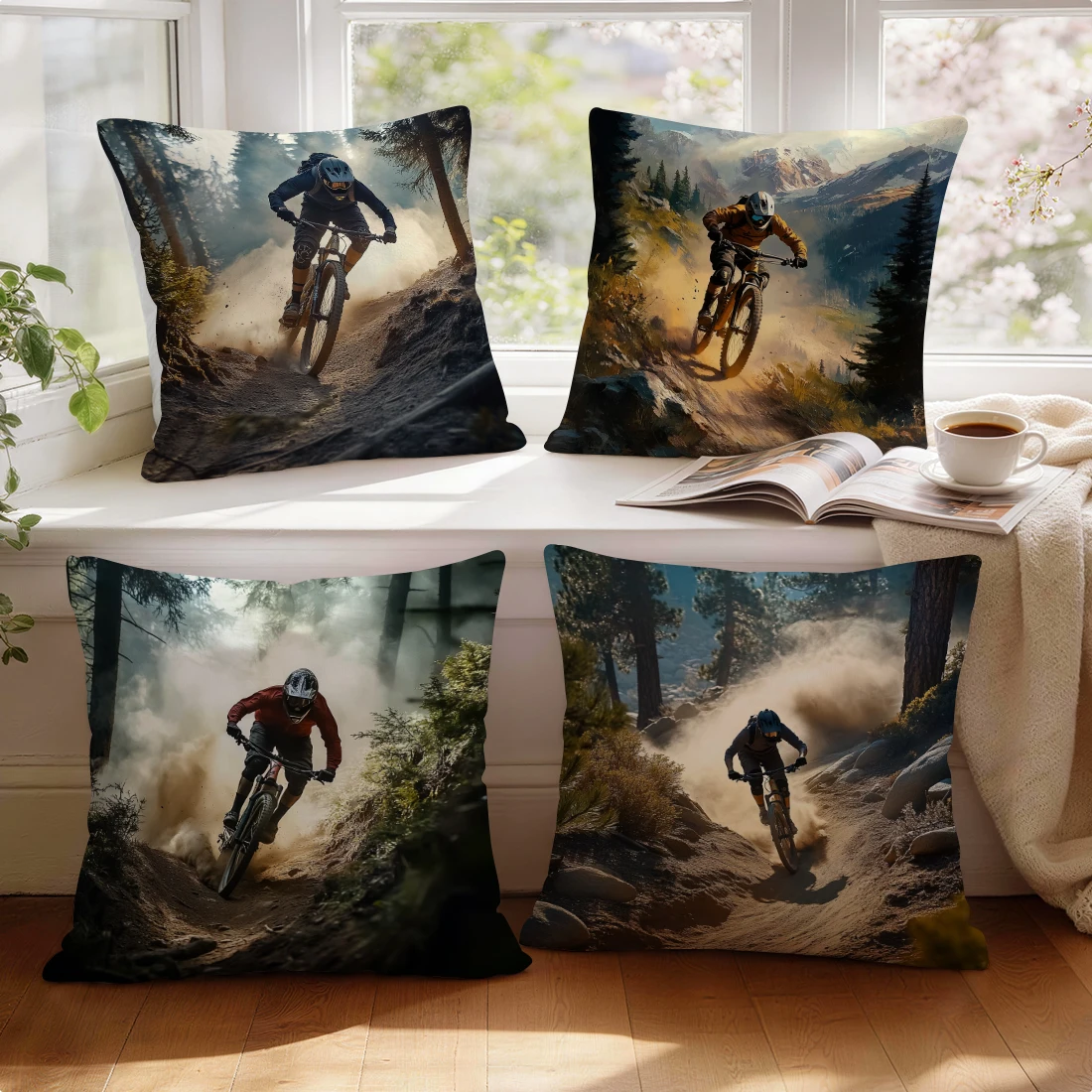 1 peça de capa de almofada imp - Mountain Biking Events avaliação e preço