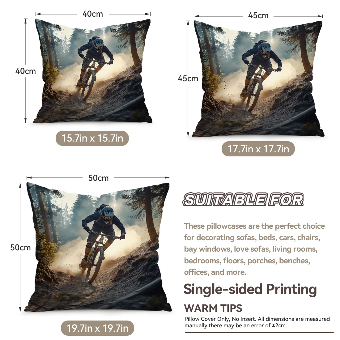 1 peça de capa de almofada imp - Mountain Biking Events avaliação e preço
